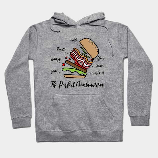 Hamburger the Perfect Combination Hoodie by HarlinDesign